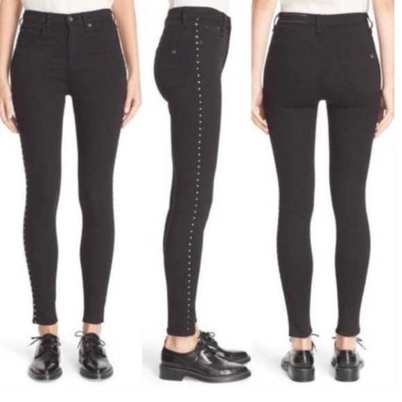 Rag & Bone Studded Black Jean - Picture 1 of 8